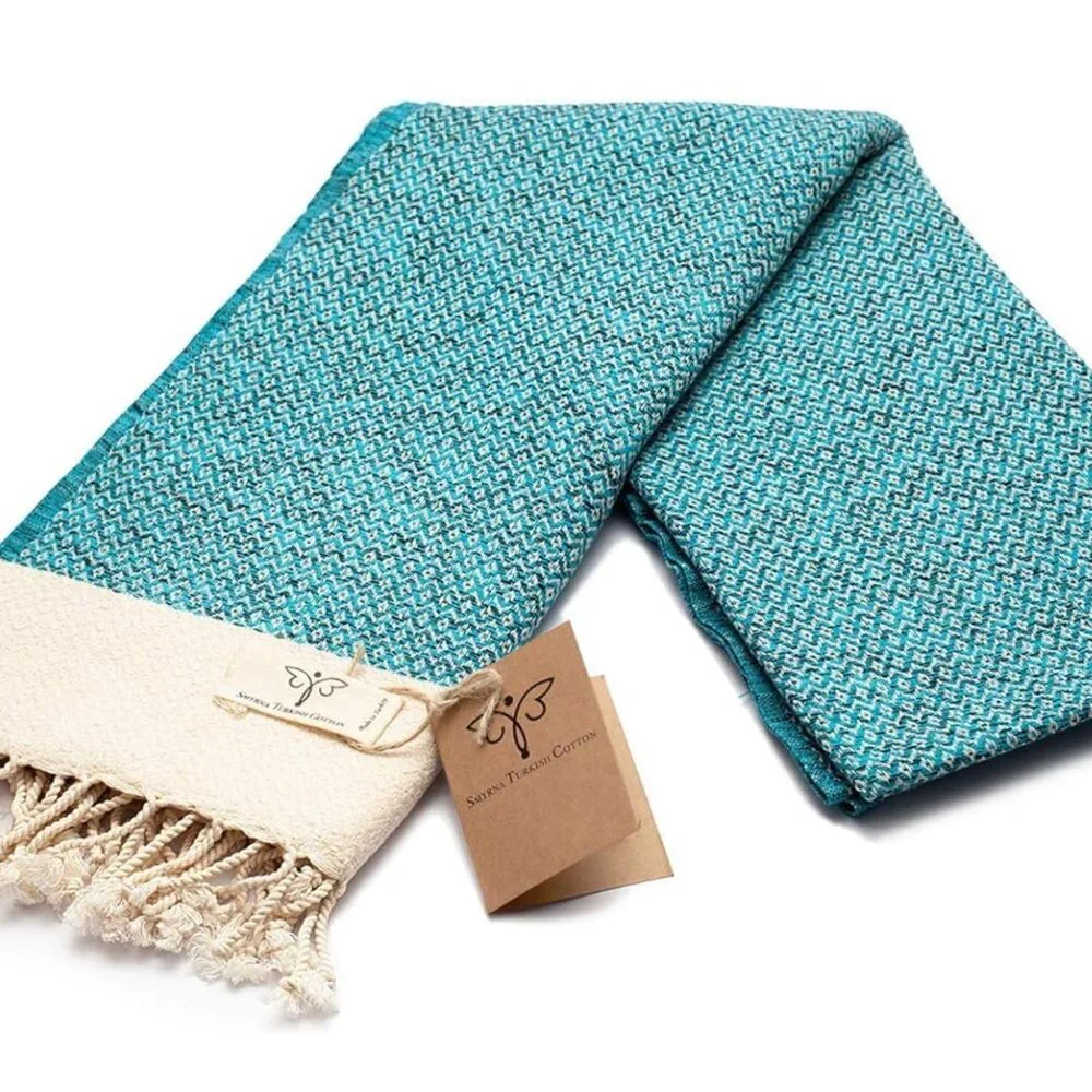 SMYRNA TURKISH COTTON Turkish Beach Towel Oversized, 37x71 inch, Pair of 2 or 1